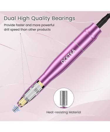 Ocetea Electric Nail Drill Efile - Professional Manicure Pedicure Machine Kit for Shaping, Polishing, and Removing Acrylic Gel Nails - Portable Tool for Home or Salon Use (Purple) - Buy Online on GoSupps.com