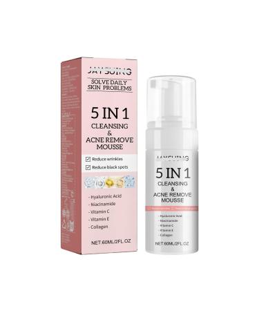 5-in-1 Facial Cleansing Mousse - Deep Cleanse Pore Minimizer Acne Scar Fading Blackhead & Comedone Remover Oil Control Face Wash(1PCS)