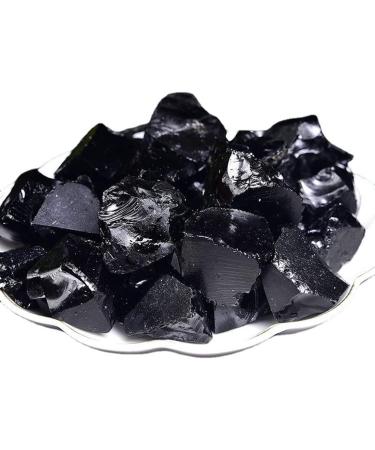 Black Obsidian Raw Crystal Large 1.25-2.0 | Healing Stones for Tumbling & Cabbing - Natural Rough Stones for Fountain, Decoration, & Polishing - Wicca & Reiki - Buy Online on GoSupps.com