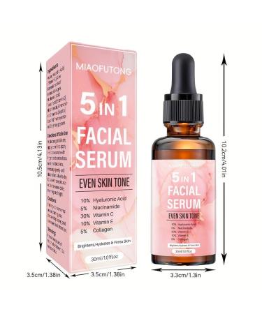 5-in-1 Vitamin C Serum for Face with 30% VC Hyaluronic Acid & Niacinamide - Brightening Hydrating & Antioxidant Face Serum for Glowing Smooth Skin - Buy Online on GoSupps.com