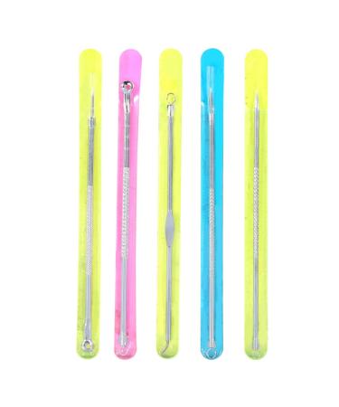 Sonew Acne Needle 5pcs Useful Double-Ended Stainless Steel Blackhead Acne Pimple Needle Skin Care Tool Set