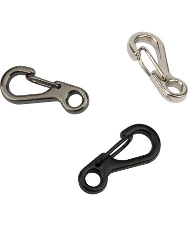 Temlum 2.5 cm Mini Carabiner Set - Aluminum Key Rings for Camping Travel & Hiking | 10 Black Hooks - Buy Online on GoSupps.com