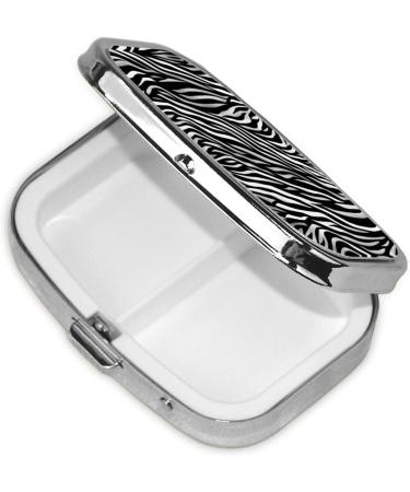 Zebra Print Pill Case | 2 Compartment Cute Travel Organizer | Small Purse Pill Box for Pocket Gifts - Buy Online on GoSupps.com
