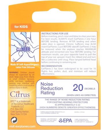 eP2 for Kids by Cirrus Healthcare EarPlanes - Reusable Pair for Children - Buy Online on GoSupps.com