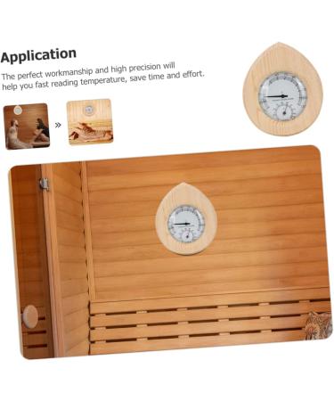 Clispeed Dual-Use Sauna Accessories | Hygrothermograph Frame & Portable Thermometer | Ideal for Bath & Bedroom | 16.5x14cm - Buy Online on GoSupps.com