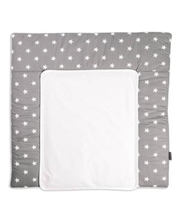 Puckdaddy wrap edition Frida-77x75 cm diaper pad made of 100% cotton according to Oeko-Tex tested star patterns in gray for changeable grooms with removable terry movement white asterisks and dots