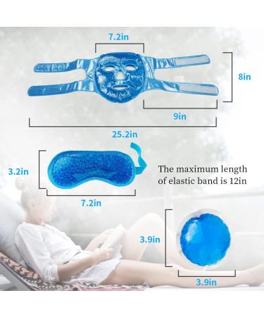 Reusable Face Mask for Cold Eye Cooling | Reduce Swelling & Relieve Pain | Hot/Cold Compress for Migraine, Puffiness | Beads Gel Mask - Buy Online on GoSupps.com