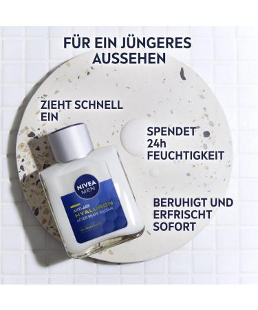 Nivea Men Anti-Age Hyaluron After Shave Balm - 24H Moisture Soothing Facial Care for Men | Refreshing Shave Balm (100ml) - International Shipping Available - Buy Online on GoSupps.com