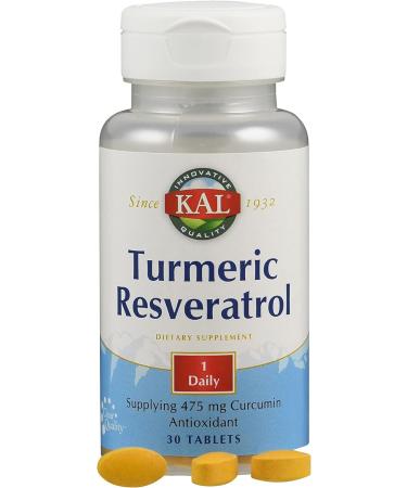 Kal Turmeric Resveratrol Tablets - 30 Count | Complete Antioxidant Support - Buy Online on GoSupps.com