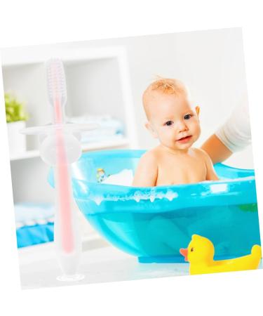 Minkissy 12 Pcs Baby Toothbrush Set - Silicone & Brass Bite Rings Soft Pink Fur Toothbrush with Lid for Newborns - International Shipping Available - Buy Online on GoSupps.com