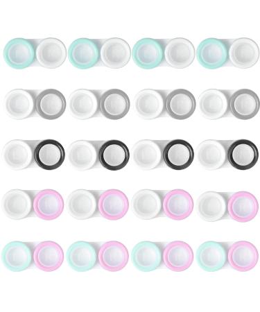 20PCs contact lens container lentil container contact lenses container set glasses case wearable travel contact lenses set contact lens end can with screw cap for at home and travel 5 colors - Buy Online on GoSupps.com