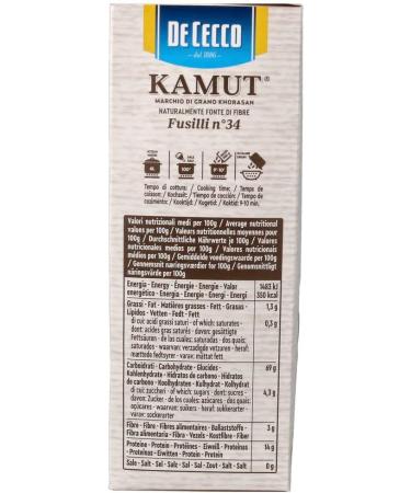  De Cecco De Cecco Fusilli Kamut Pasta No. 34 500 g - Buy Online on GoSupps.com