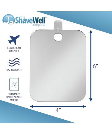Shave Well Anti-Fog Shower Mirror - Fogless Bathroom Shaving Mirror for Men and Women | Removable Adhesive Hook | Frameless & Portable - Ideal for Travel, Camping, Gym - Unbreakable - Buy Online on GoSupps.com