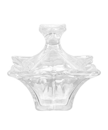 LALAFINA 1pc Nail Art Crystal Cup Dappen Dish Cup Nail Cup with Lid Manicure Liquid Holder Cup Nail Art Tool Nail Brush Acrylic Nail Monomer Liquid Bowl Clear Cups Clear Container Glass 9x9cm Assorted Color