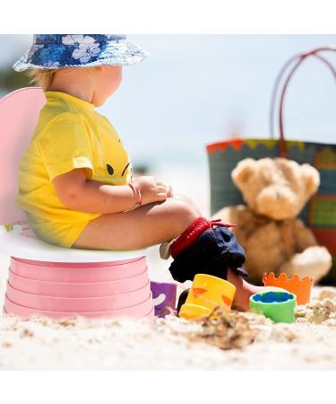 Portable Potty for Kids Toddlers Foldable Travel Potty Training Seat Children's Portable Toilet Potty Chair Toddlers Training Toilet Seat Emergency Toilet for Car  Camping  Outdoor  indoor (Pink) - Buy Online on GoSupps.com