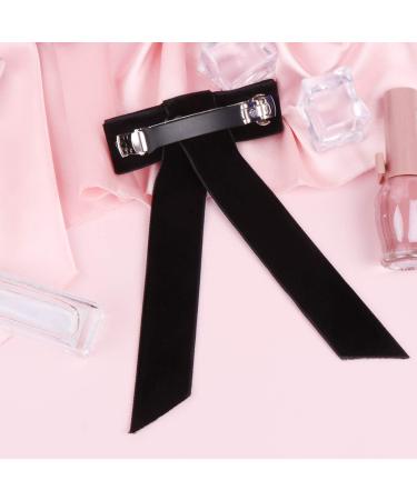 Minkissy Satin Ribbon Hair Bow Big Hair Bows Bowknot Hair Scrunchies Hair Barrettes Collection for Women Girls (Black) Women's Fashion Scarves - Buy Online on GoSupps.com