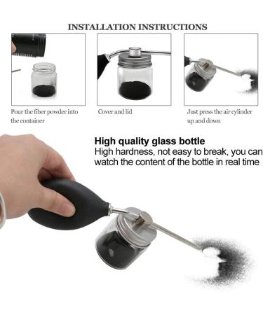 Hair Fibers Spray Applicator Pump | Thickening Building Fiber for Home & Clinic Use | Glass Bottle Hair Spray Powder - Buy Online on GoSupps.com