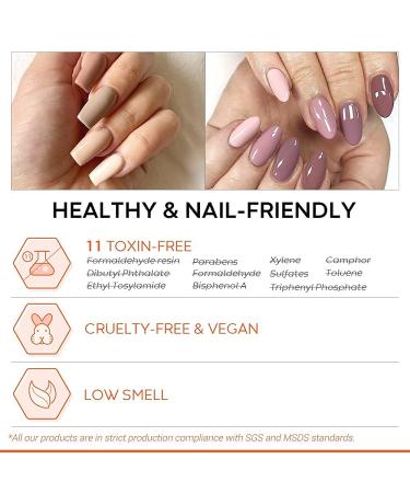 Modelones 7 Colors Nude Pink Brown Gel Nail Polish Set with Matte Top Coat/Base Coat - Long-Lasting Formula for Salon-Quality Nails - Buy Online on GoSupps.com