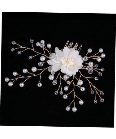 Beaupretty Wedding Headpiece headpiece for bride pearl headpiece rhinestone hair clips bridal hair clip pearl hair barrettes rhinestone barrettes Pearl Hair Comb banquet hair - Buy Online on GoSupps.com