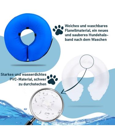 Buy Supet Inflatable Dog Protective Collar | Adjustable Comfortable & Safe | M Size (22.9-33.0 cm) - Blue | International Shipping Available - Buy Online on GoSupps.com