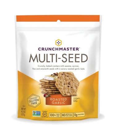 Crunchmaster Multi-Seed Crackers, Roasted Garlic, 4.5 oz. Roasted Garlic 4.5 Ounce (Pack of 1)