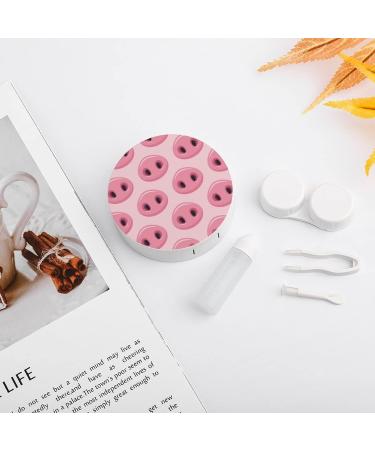Cute Pig Nose Round Case For Contact Lens Kit Storage Box with Mirror Printed - Buy Online on GoSupps.com
