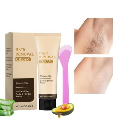Depilatory cream with scraper soothing skin care for armpits lips face intimate area and arms at home or on the go - Buy Online on GoSupps.com