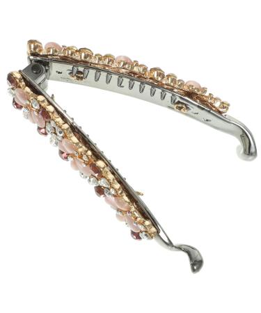 DRESSOOS Rhinestone Hair Clip Banana Hair Clips for Women Hair Accessories for Women Hair Clips for Fine Hair Rhinestone Barrettes for Women Banana Clip Rhinestones Hair Comb Curls Women's