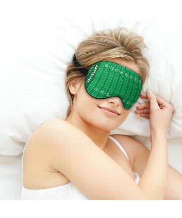 Rugby American Football Field Sleep Mask | Adjustable Strap Blindfold for Men & Women | Blocks Light for Night Travel & Nap - Buy Online on GoSupps.com