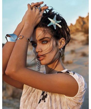 Bartosi White Starfish Hairpins - Pack of 2 Beach Hair Barrettes for Women | Decorative Hair Clips & Fashionable Accessories for Girls - Buy Online on GoSupps.com
