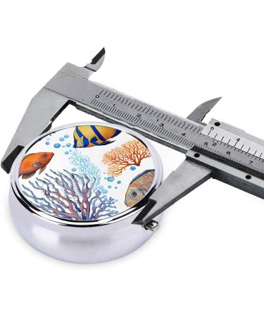 Colorful Fish Round Pill Box | 3 Compartment Mini Travel Pill Organizer for Vitamins & Medications - Buy Online on GoSupps.com