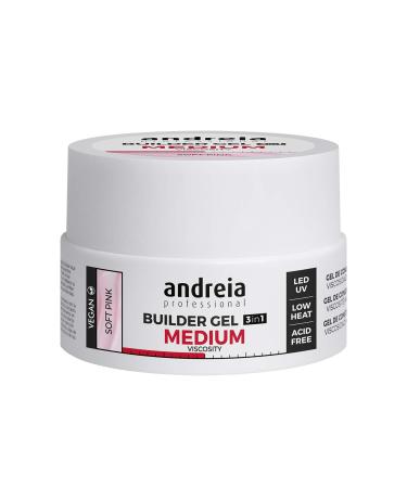 Andreia Professional Nailgel structure with medium viscosity- preferably as a base and top coat for gel structure LED & UV nail art set- Zartrosa 22G