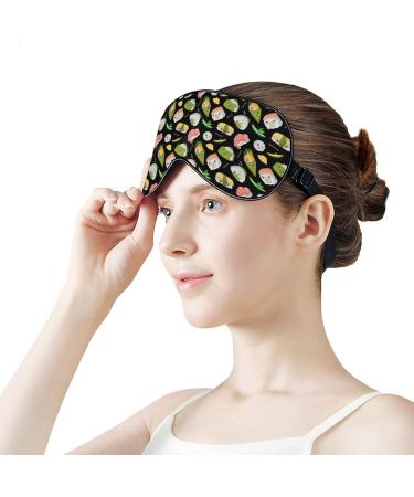 Kawaii Sushi Sleep Mask for Women - Adjustable Eye Shades with Elastic Strap for Comfortable Sleep - Buy Online on GoSupps.com