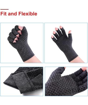 AovYoo Fingerless Arthritis Compression Gloves - Hand Pain Relief (M Non-slip) - Buy Online on GoSupps.com