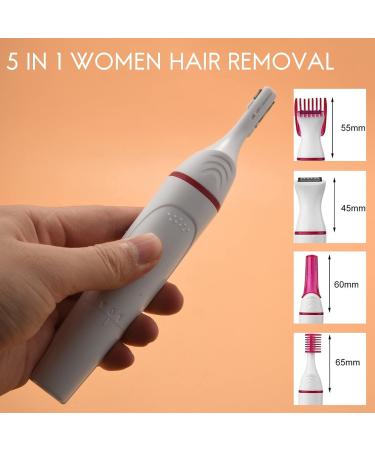 Okay okay 5 in 1 Hair Removal Shaver Female Electric Shaving Machine Trimmer For Eyebrow Face Underarm Bikini Hair Removal - Buy Online on GoSupps.com