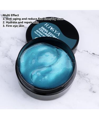 ROUSE Snail Extract Collagen Under Eye Patches - Hyaluronic Acid Anti-Aging Mask for Dark Circles & Eye Bags - 60pcs Blue - Buy Online on GoSupps.com