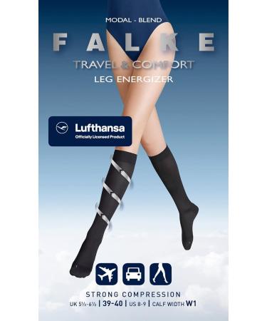 FALKE Women's Energizer Knee Socks - Soft Compression Material Black (3009) - Perfect Fit for Calf Circumference W1 Size 39-40 - Buy Online on GoSupps.com