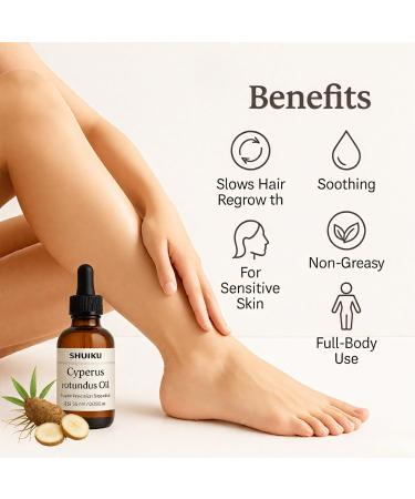 Cyperus Rotundus Oil for Hair Removal 2 PACKS 100% Pure Natural Cyprus Oil Organic Herbal Cypress Root Extract for Smooth Skin Reducing Body Hair Growth Ingrown Hair & Nourishment 60ml - Buy Online on GoSupps.com