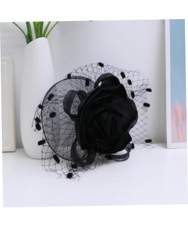 FRCOLOR Girl Hair Clips flower fascinators hat wedding fascinators headpiece wedding hat hair Accessory occasion hats mesh pillbox hair clip Wedding Party Mesh Hair black Miss charm - Buy Online on GoSupps.com