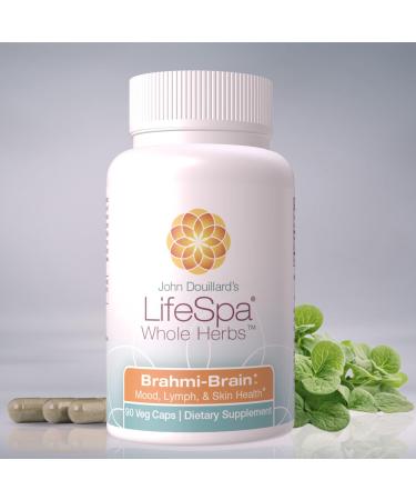 LifeSpa Whole Herbs Brahmi Brain Capsules | Supports Brain Function and Mental Focus | Gotu Kola Supports Brain Lymph & Skin Health | 90 Capsules 500mg