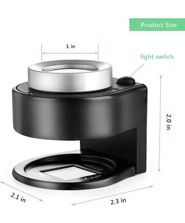 30X Coin Magnifier, USB Rechargeable 6 Lights Portable Metal Eye Loupe Sewing Magnifying Glass for Textile Optical Jewelry Tool Coins Currency Stamps (Black) - Buy Online on GoSupps.com