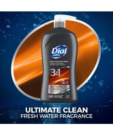 Dial Men 3in1 Body Hair & Face Wash - Ultimate Clean | 32 Fl Oz (Pack of 2) - International Shipping Available - Buy Online on GoSupps.com
