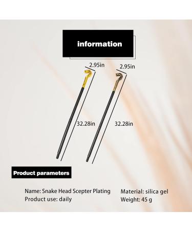 2 Pack Cobra Cane Costume Walking Cane Gold Snake Walking Stick Egyptian Cobra Staff Scepter - Buy Online on GoSupps.com