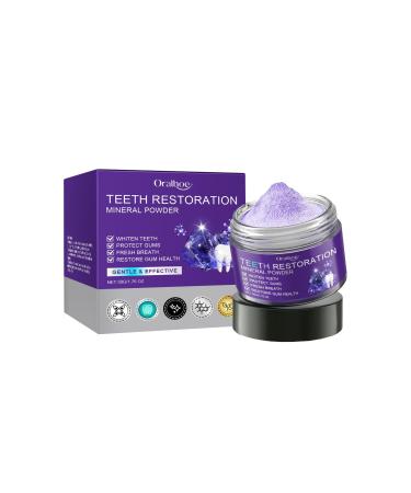 Purple Teeth Whitening Powder Gentle Cleaning Protects Teeth Long-Lasting Freshness Removes Teeth Stains and Yellowing