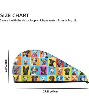 Cute Dogs Collage Microfiber Hair Towel | Super Absorbent Hair Wrap for Long Curly & Thick Hair - Quick Dry Coral Velvet Towel for Women - Buy Online on GoSupps.com