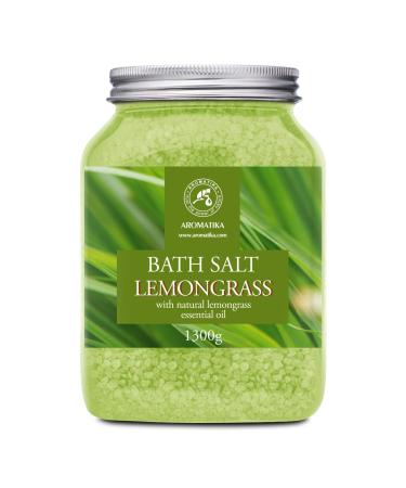 Bath Salts w/Natural Essential Lemongrass Oil 46 Oz (1300g) - Sea Salt Bath for Good Sleep - Bathing - Body Care - Wellness - Beauty - Relaxation - Aromatherapy - Spa - Bath Supplement