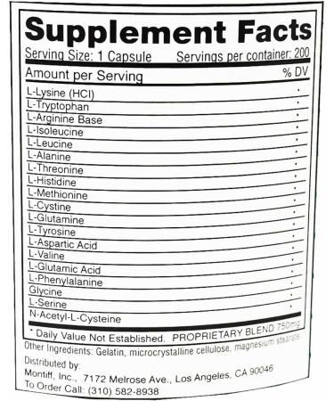 Montiff All Basic Plus Advanced Amino Acid Formula 200 Capsules - Buy Online on GoSupps.com