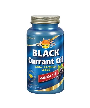 Nature's Life Black Currant Oil Minis 500 mg | with Omega 3-6 for Skin, Hair, Heart and Joint Health | 90ct