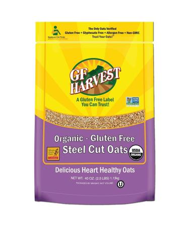 GF Harvest Gluten Free Organic Whole Grain Steel Cut Oats, 40 Ounce Bag