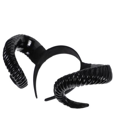BELLIFFY Halloween Devil Horns Costume Accessory - Goat Horns and Ram Horns Headband - Unique Performance Hair Hoop for Dress up Cosplay Large Bull Horns Hair Band Sheep Horns Headband